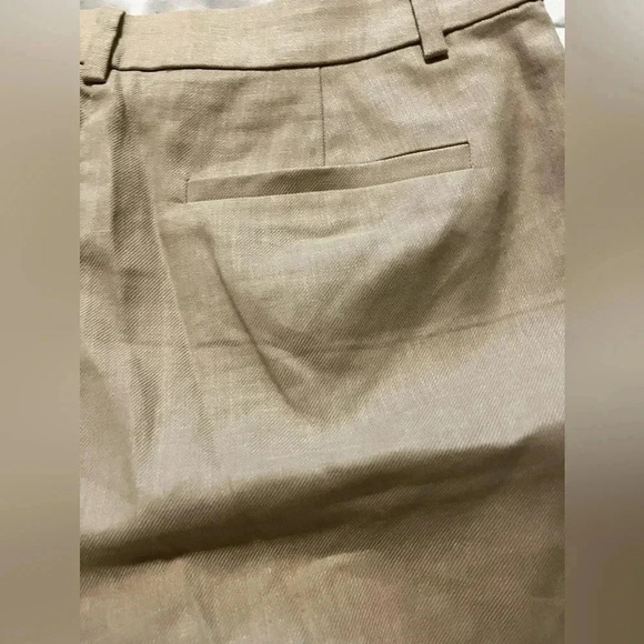 J Crew Shorts Linen Blend Pleated Khaki NWT Women Size 10 High Rise - Picture 12 of 12
